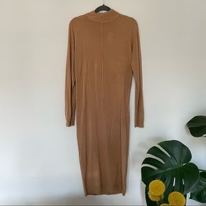 Brave Soul Womens Knit Brown High neck Line Midi Dress (Size Small to Medium)